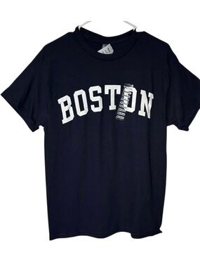 Boston Graphic Tee NEW Gildan navy and white unisex cotton size medium
